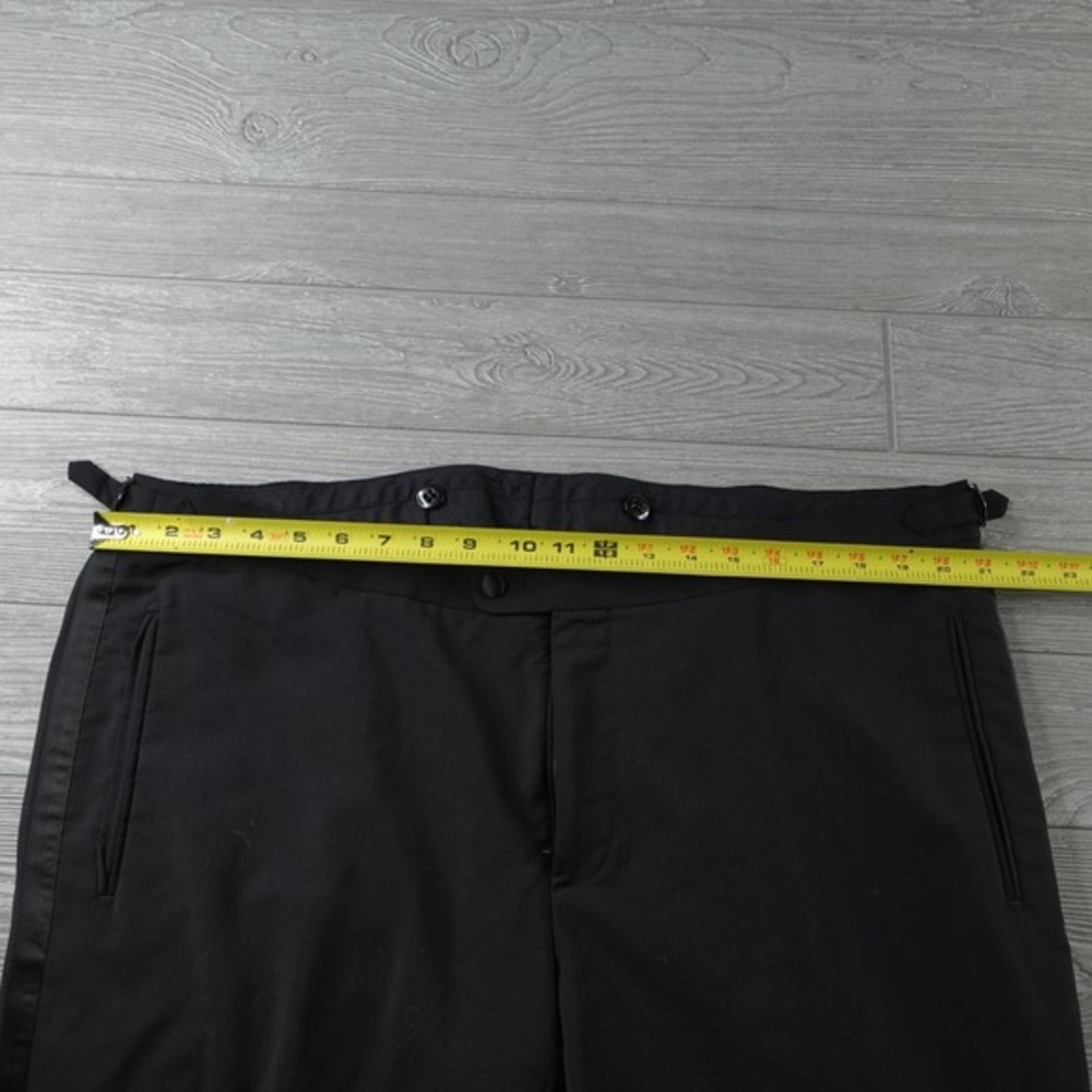 SuitSupply Reda 1865 Tuxedo Trouser Pants Mens 42x27 Black Wool Straight Leg - Picture 7 of 10